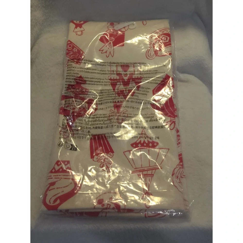 Disney Parks Holiday Christmas Kitchen Tea Towel 100% Cotton Red White New